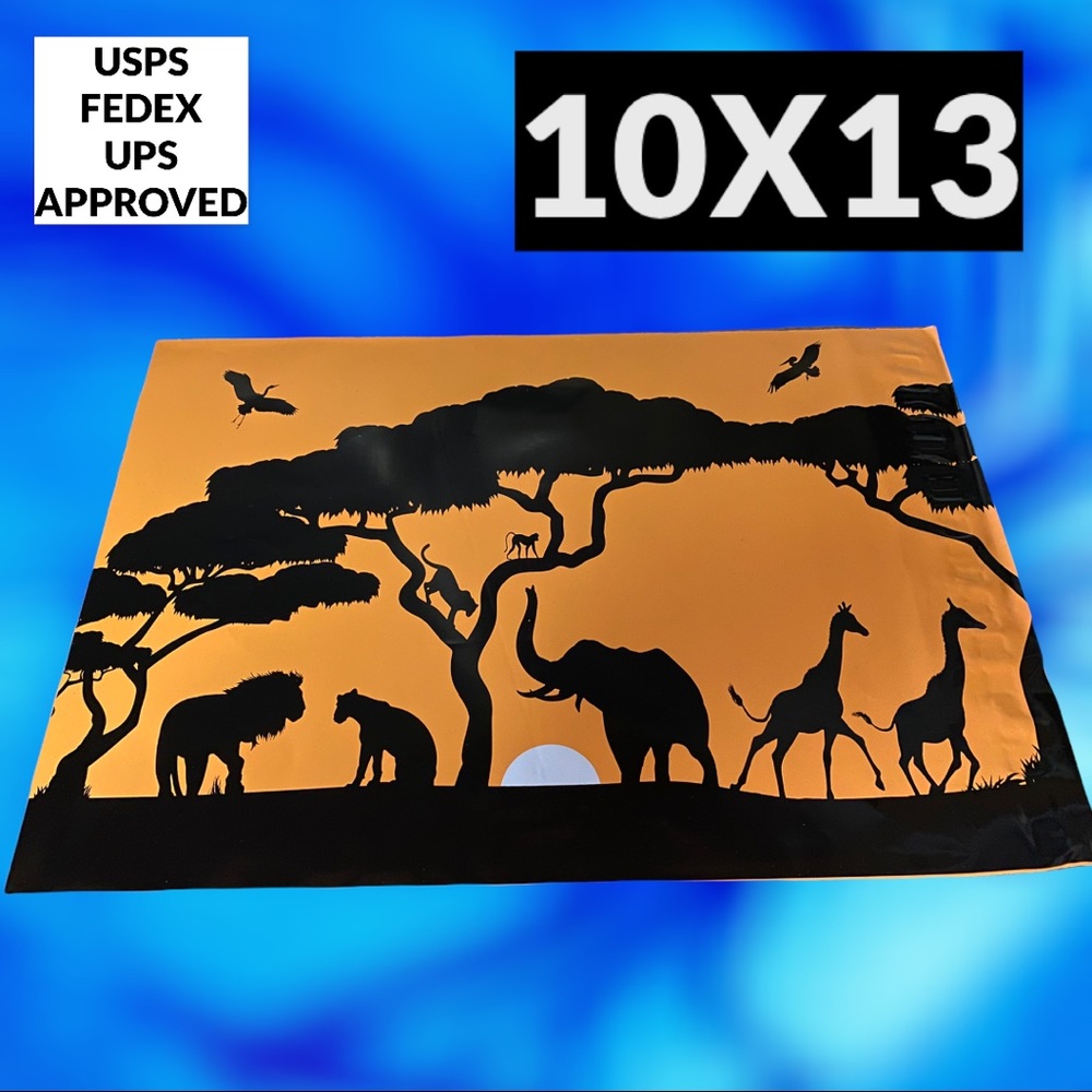 50 10X13 Poly Mailers Safari, Elephant, Giraffe  PRICE FIRM Fall - Picture 6 of 9